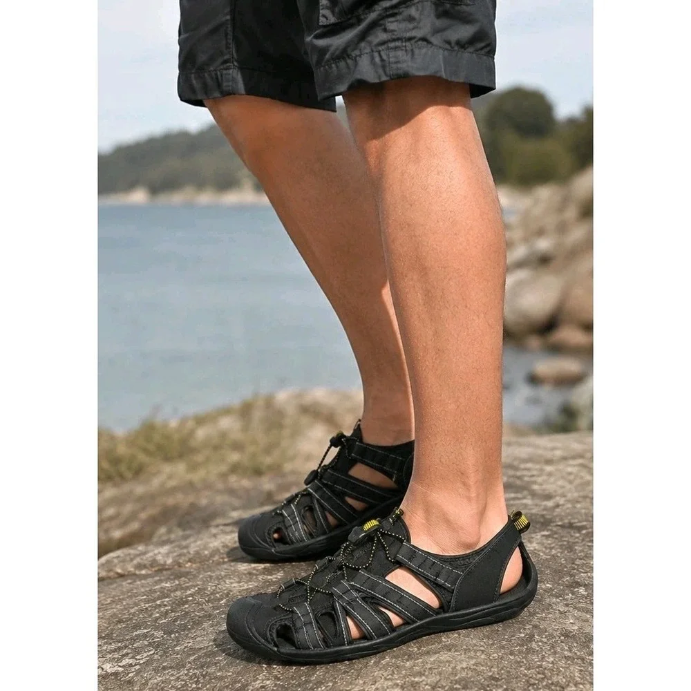 NWT Ozark Trail Men's Adventure Outdoor Fisherman Black 13 Closed Toe Sandals
